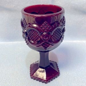 AVON 1876 CAPE COD RUBY RED COLLECTION CORDIAL STEMMED GLASS (set of 2)